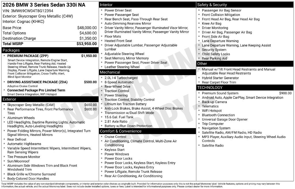 Used 2026 BMW 330i Sedan w/ Premium Package RWD image 6