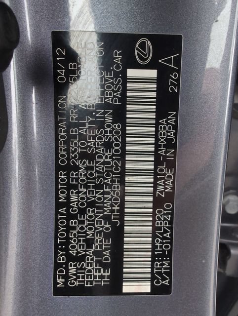 Used 2012 Lexus CT 200h Premium w/ Premium Audio Pkg FWD image 18