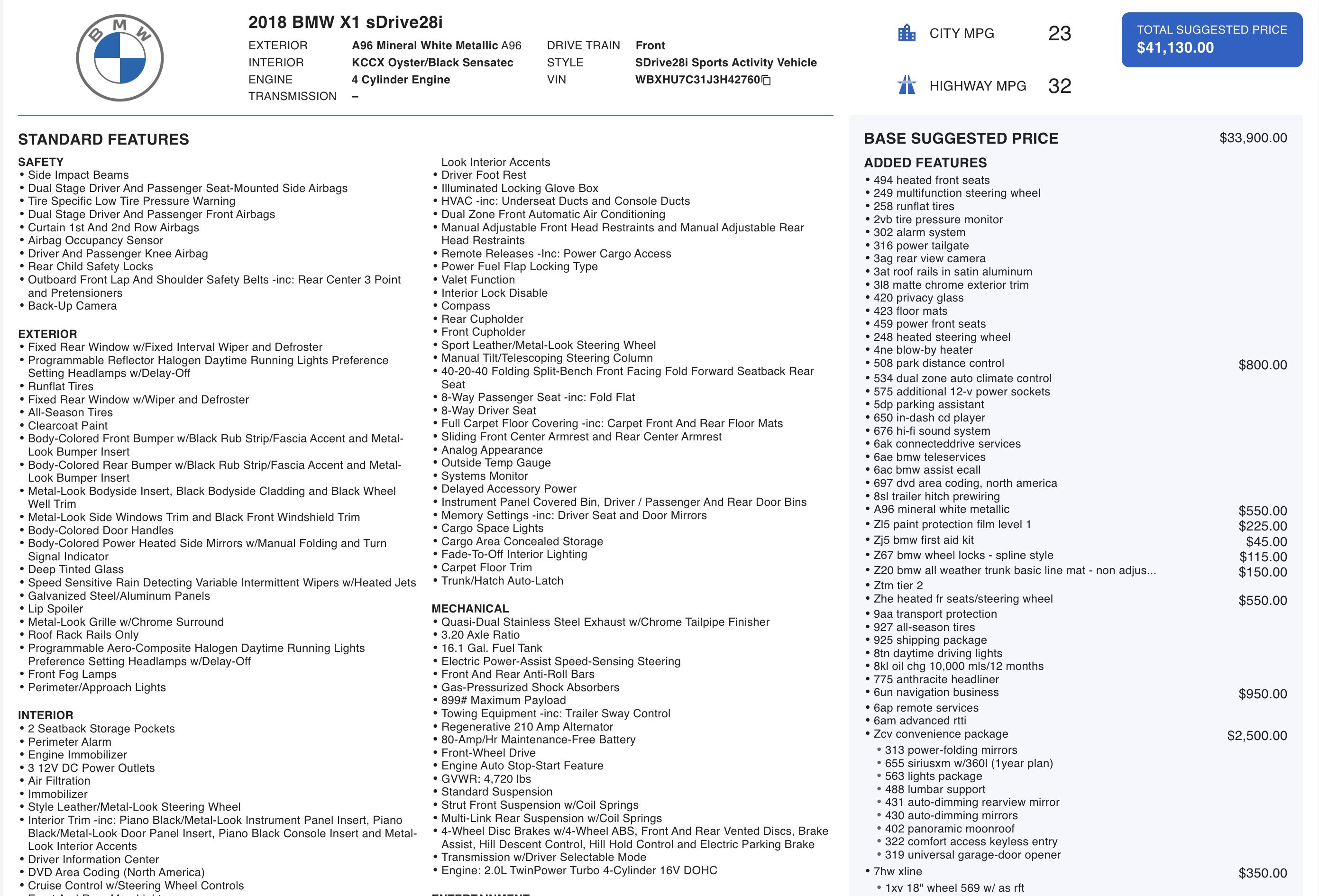 Used 2018 BMW X1 sDrive28i w/ Convenience Package FWD image 4