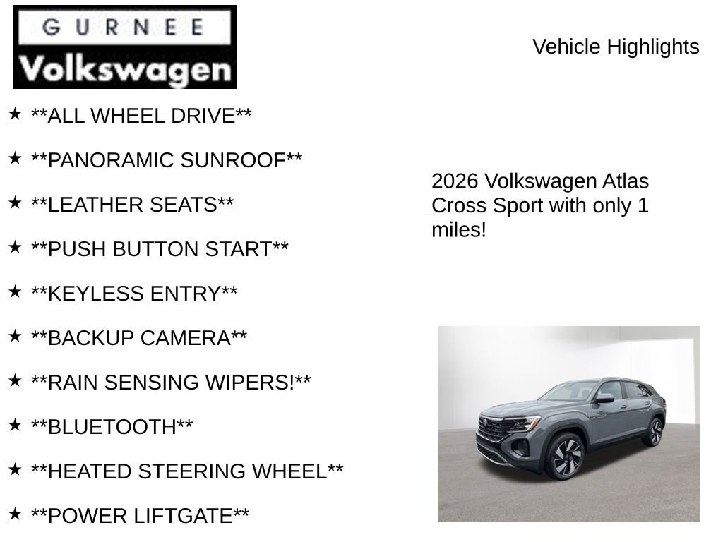 New 2026 Volkswagen Atlas Cross Sport SE image 7