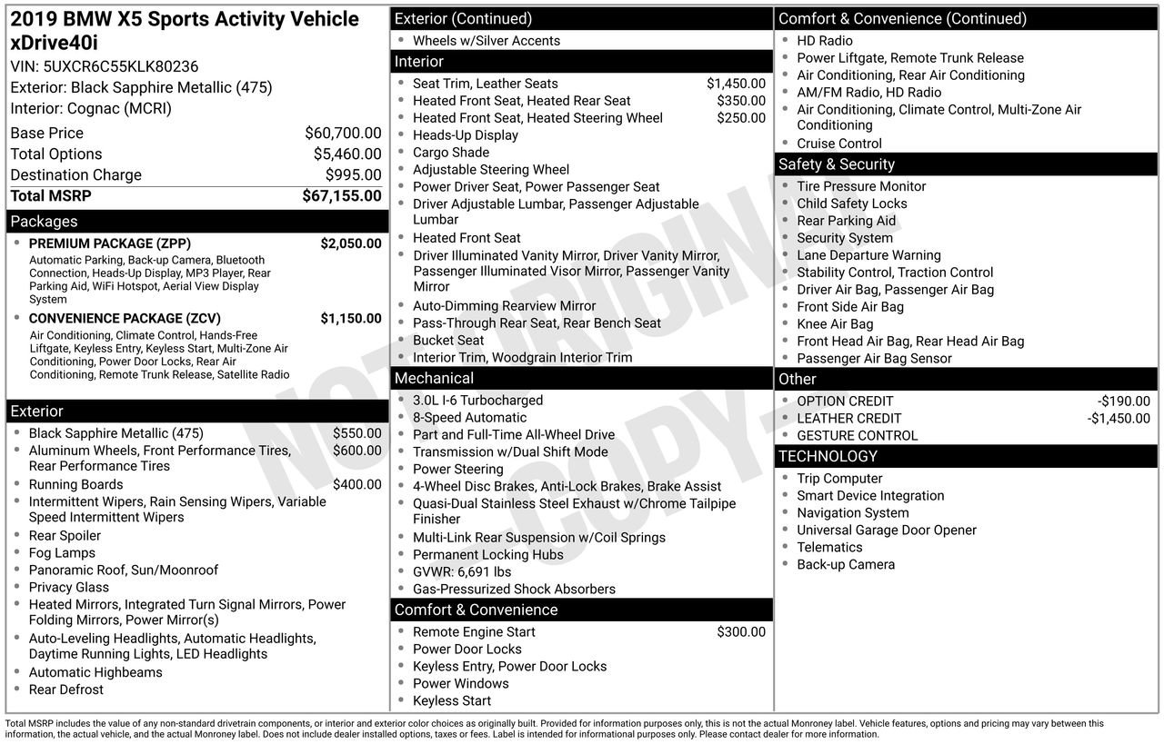 Used 2019 BMW X5 xDrive40i w/ Premium Package image 33