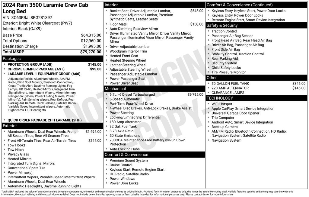 Used 2024 RAM 3500 Laramie w/ Protection Group AWD/4WD image 11
