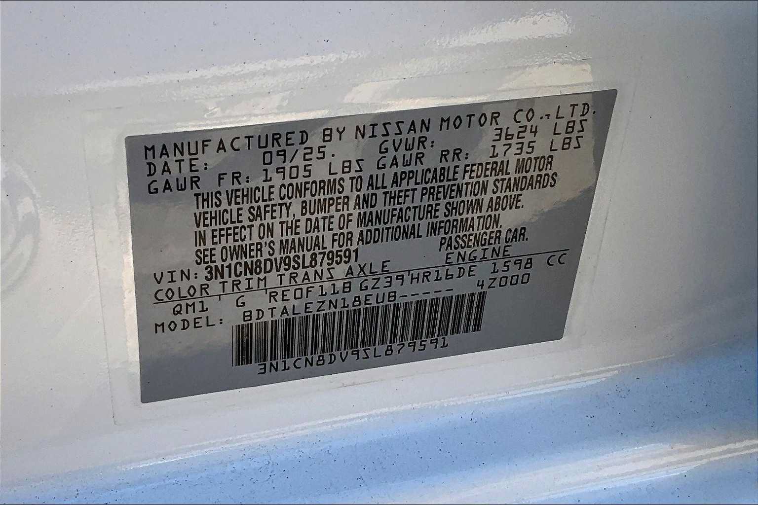 Certified 2025 Nissan Versa S w/ Trunk Package FWD image 17