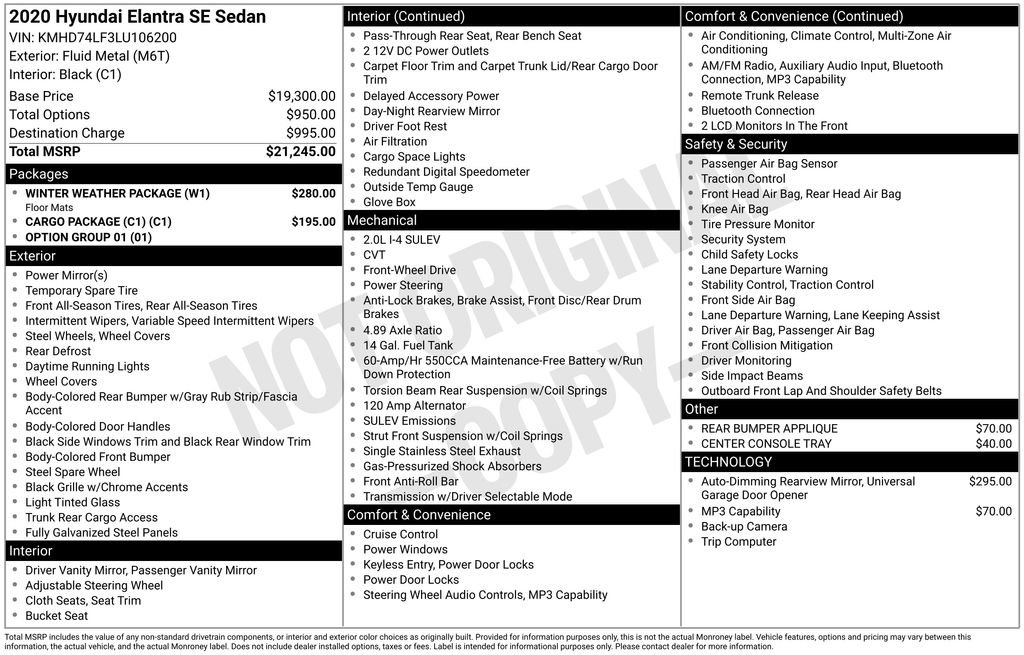 Used 2020 Hyundai Elantra SE w/ Winter Weather Package FWD image 30