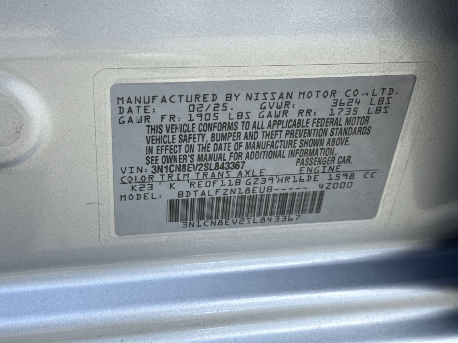 Used 2025 Nissan Versa SV FWD image 36