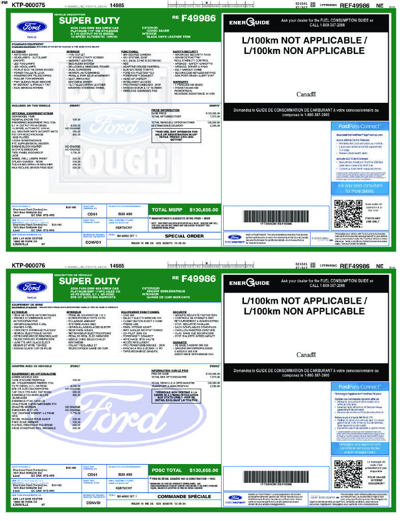 Used 2024 Ford F450 Platinum w/ FX4 Off-Road Package AWD/4WD image 2