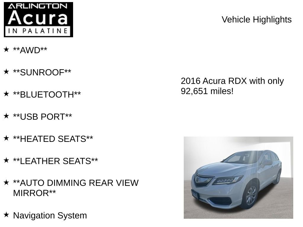 Used 2016 Acura RDX AWD w/ Technology Package image 7