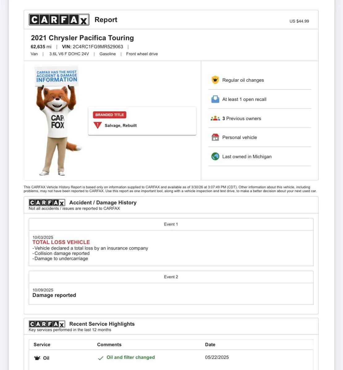 Used 2021 Chrysler Pacifica Touring w/ Uconnect Theater Family Group image 68