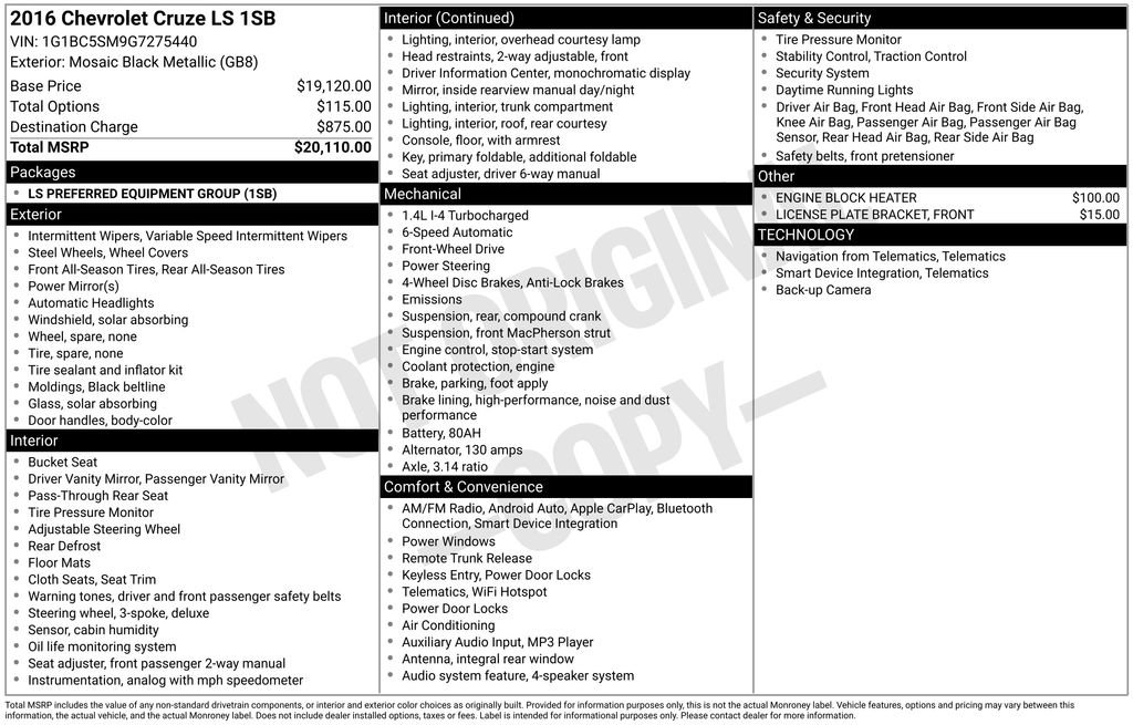 Used 2016 Chevrolet Cruze LS image 14