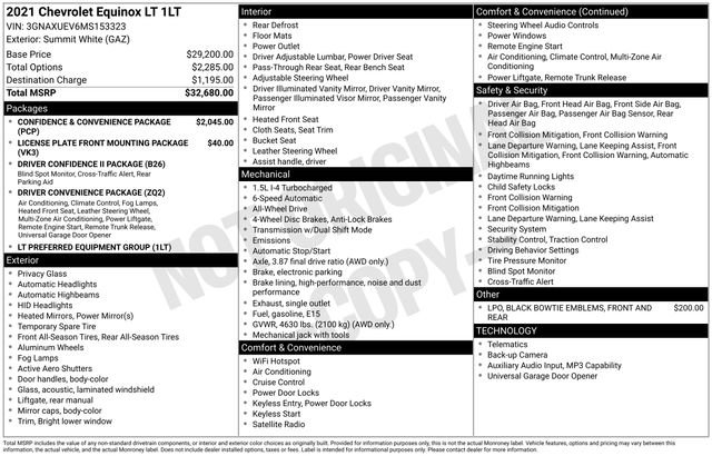 Used 2021 Chevrolet Equinox LT AWD/4WD image 4