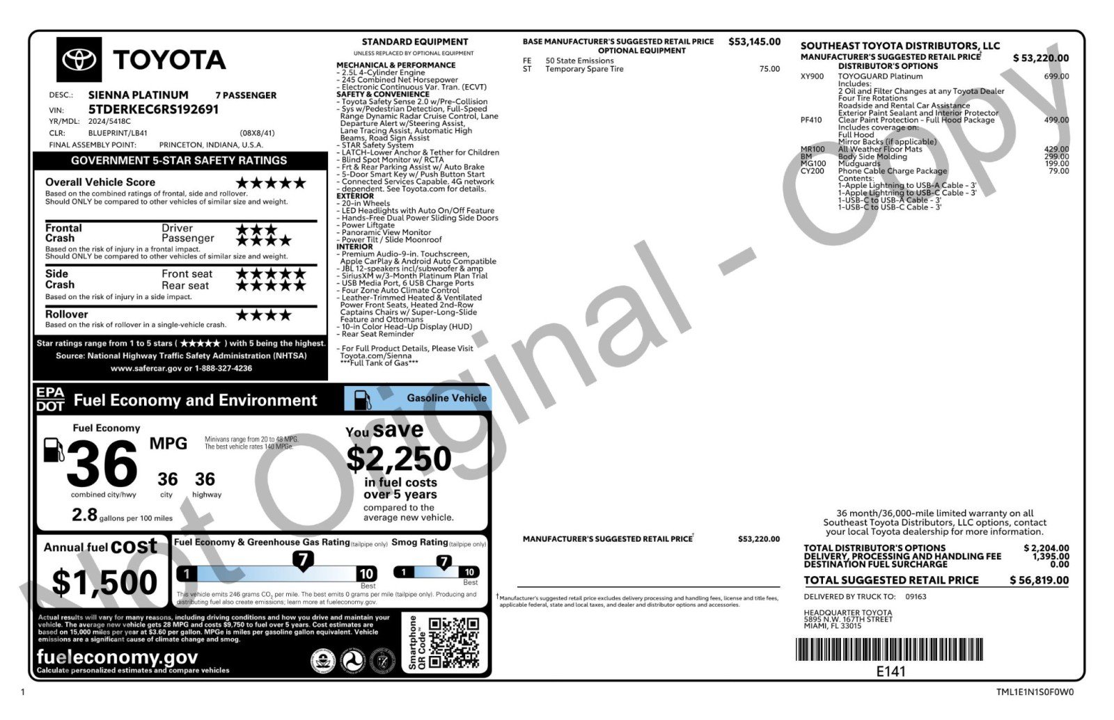 Used 2024 Toyota Sienna Platinum image 58