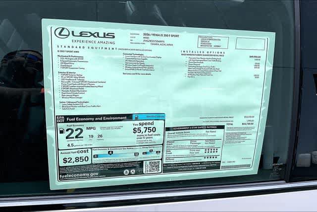 New 2026 Lexus IS 350 F Sport AWD/4WD image 20