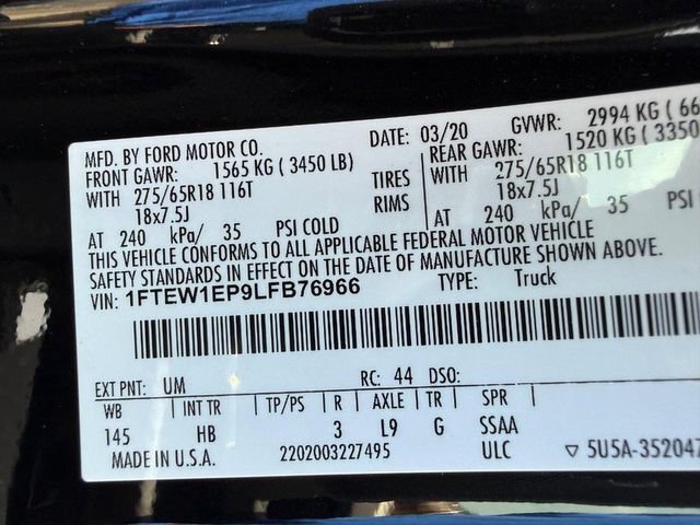 Used 2020 Ford F150 Lariat w/ Equipment Group 502A Luxury AWD/4WD image 29