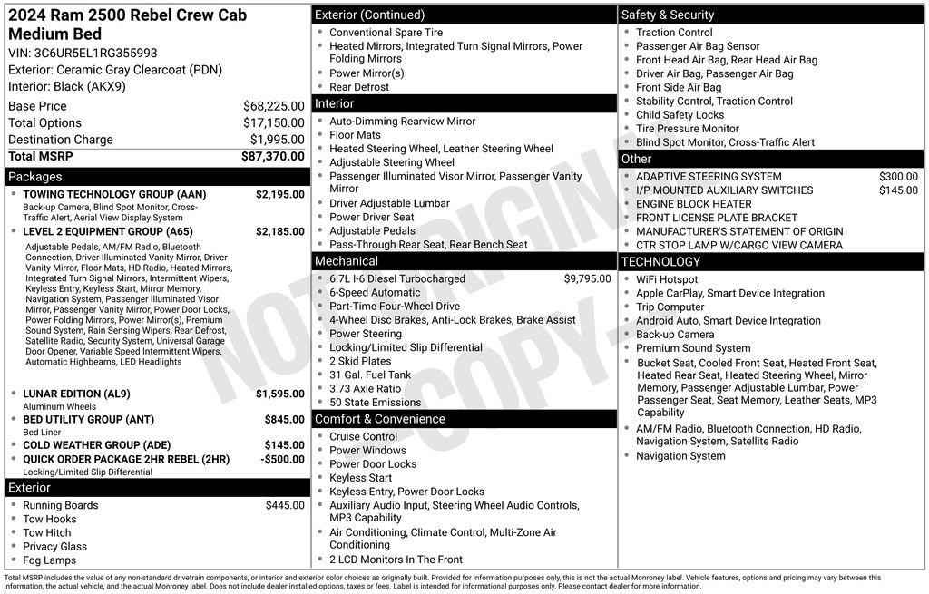 Used 2024 RAM 2500 Rebel w/ Towing Technology Group AWD/4WD image 37