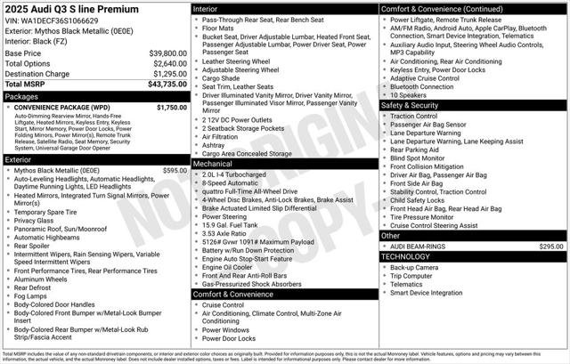 Certified 2025 Audi Q3 2.0T Premium w/ Convenience Package image 36