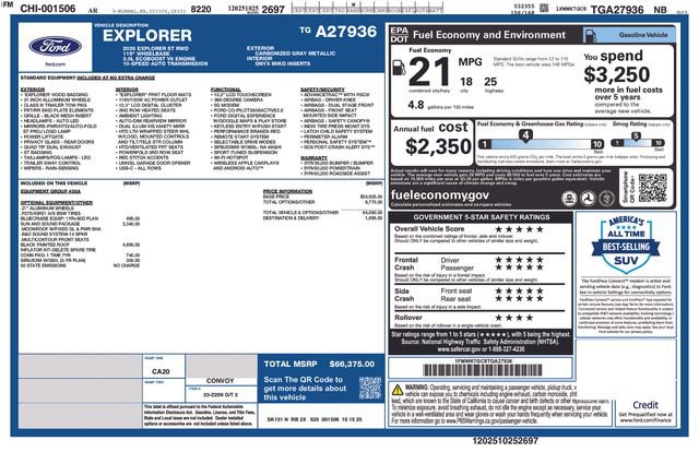 New 2026 Ford Explorer ST w/ Sun And Sound Package RWD image 15