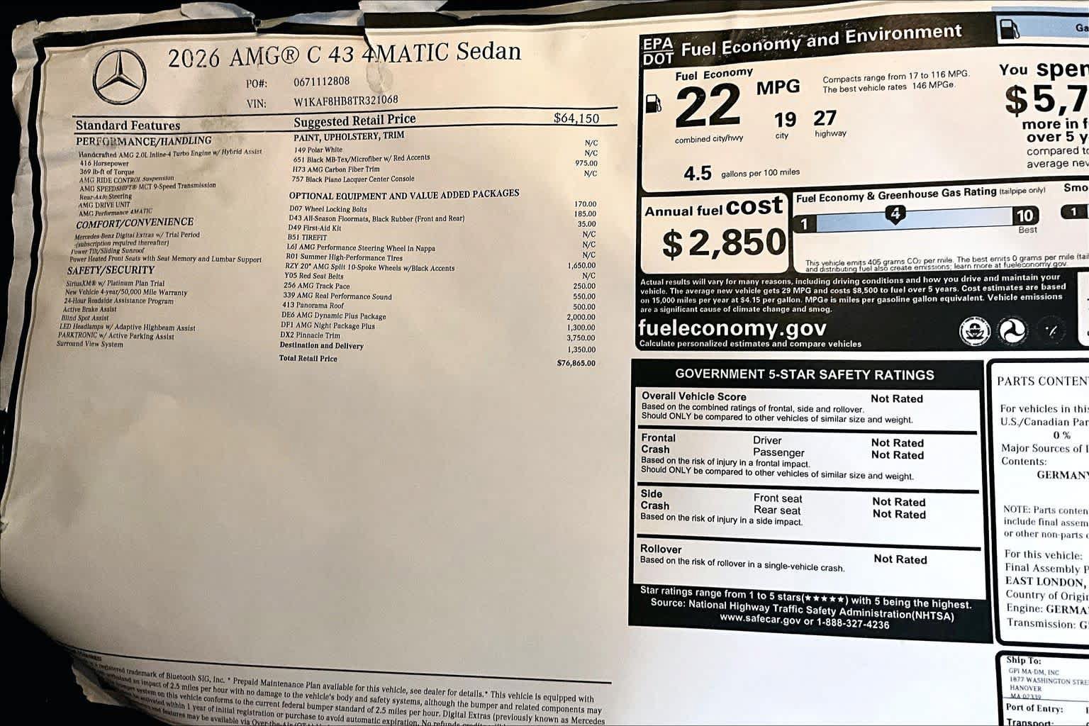 New 2026 Mercedes-Benz C 43 AMG 4MATIC Sedan image 19