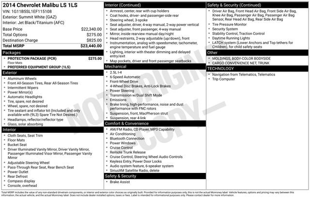 Used 2014 Chevrolet Malibu LS w/ Protection Package image 29