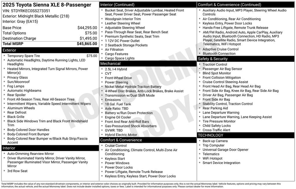 Used 2025 Toyota Sienna XLE image 25