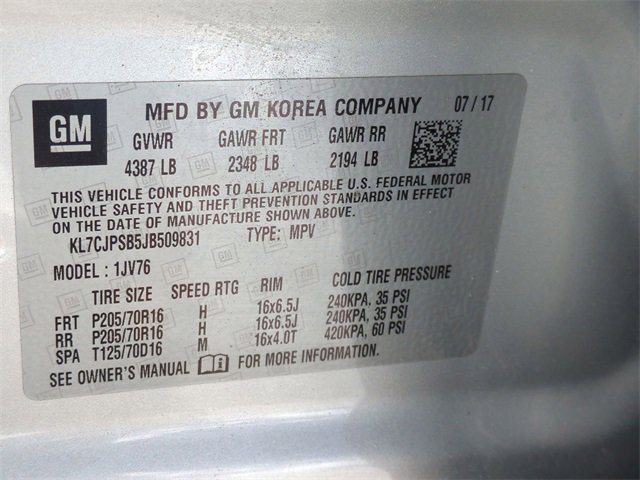 Certified 2018 Chevrolet Trax LT w/ LT Convenience Package image 33