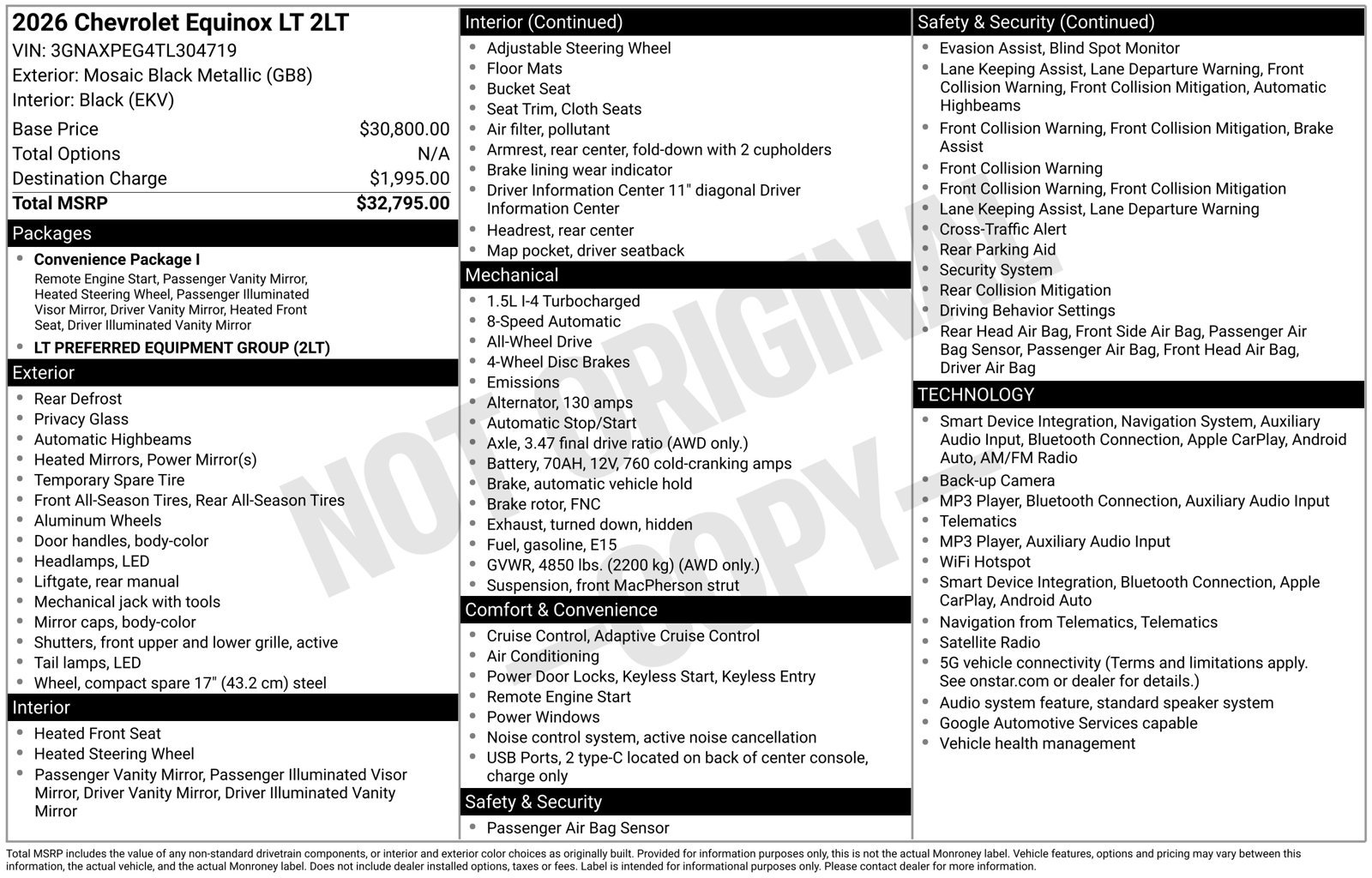 Used 2026 Chevrolet Equinox LT AWD/4WD image 42