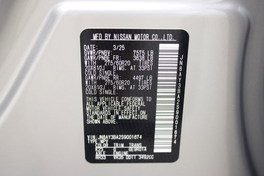 Used 2025 Nissan Armada SL w/ Captain's Chari Seat Package RWD image 32