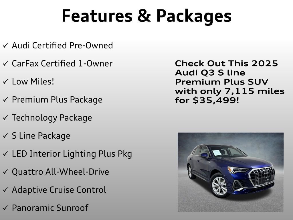 Certified 2025 Audi Q3 2.0T Premium Plus w/ Premium Plus Package AWD/4WD image 4