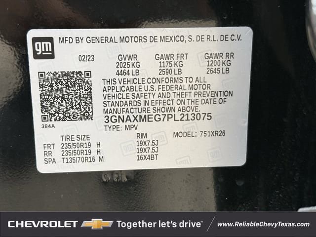 Used 2023 Chevrolet Equinox RS w/ LPO, Cargo Package FWD image 36