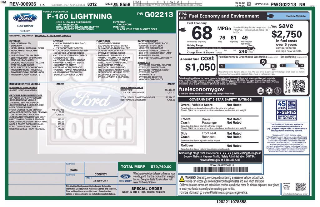 Used 2023 Ford F150 Lightning Lariat w/ Tow Technology Package AWD/4WD image 4