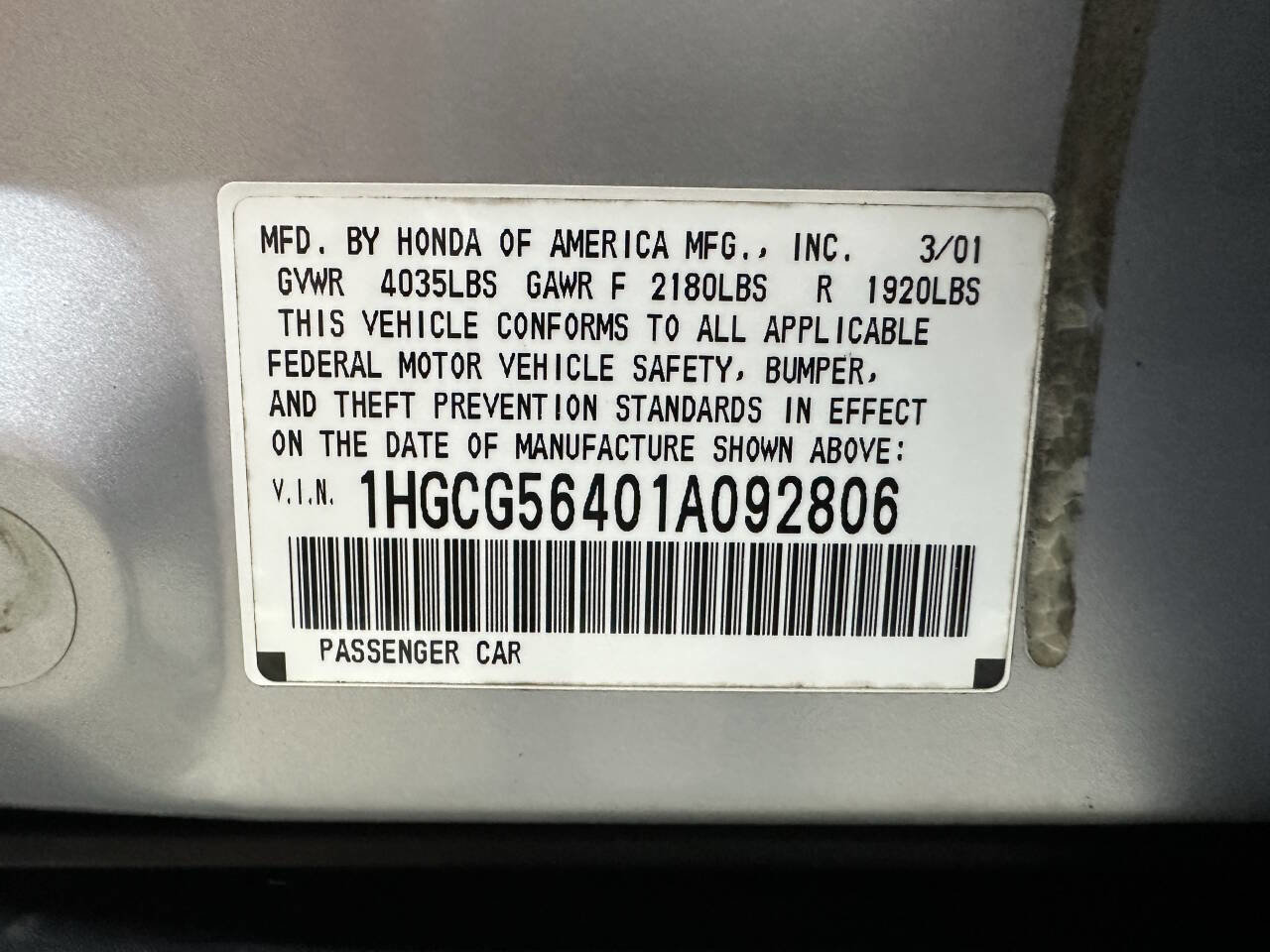 Used 2001 Honda Accord LX image 26