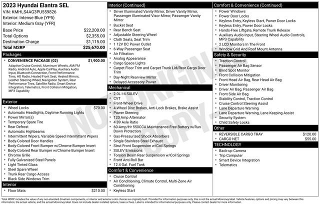 Used 2023 Hyundai Elantra SEL w/ Convenience Package FWD image 12