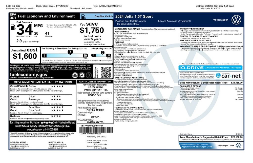 Used 2024 Volkswagen Jetta Sport FWD image 2