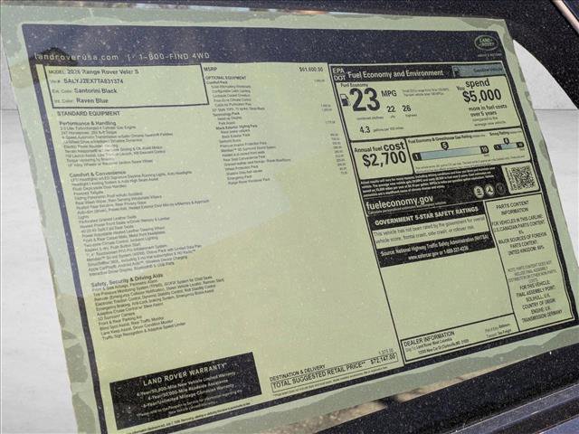 New 2026 Land Rover Range Rover Velar S image 20