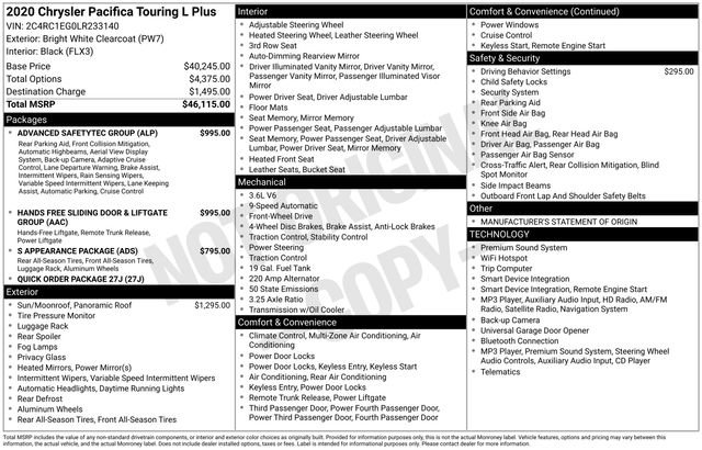 Used 2020 Chrysler Pacifica Touring-L Plus FWD image 36