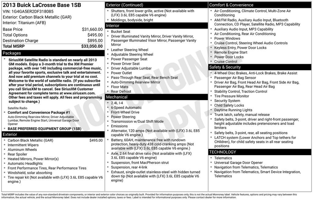 Used 2013 Buick LaCrosse image 1