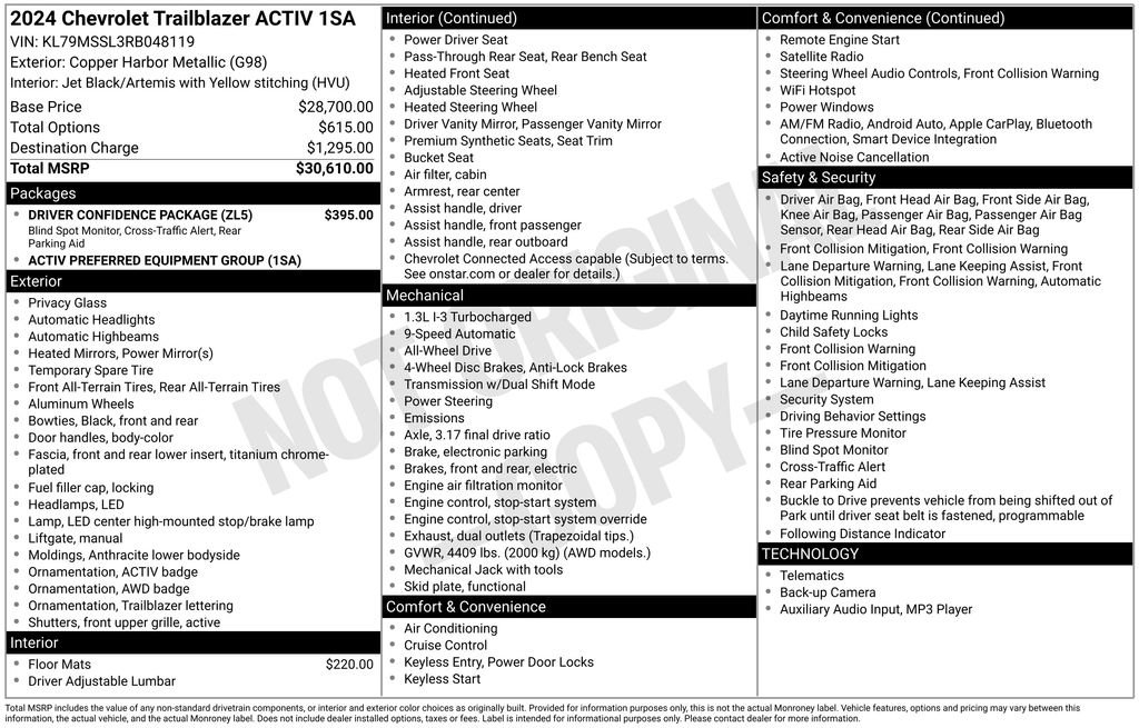 Certified 2024 Chevrolet TrailBlazer ACTIV w/ Driver Confidence Package AWD/4WD image 34