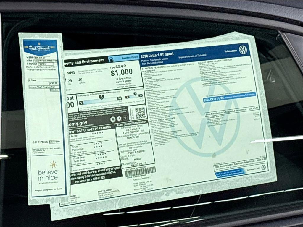 New 2026 Volkswagen Jetta Sport FWD image 23