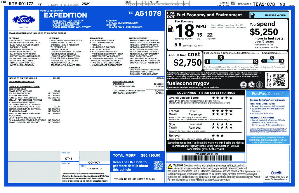New 2026 Ford Expedition Platinum w/ Stealth Performance Package AWD/4WD image 26