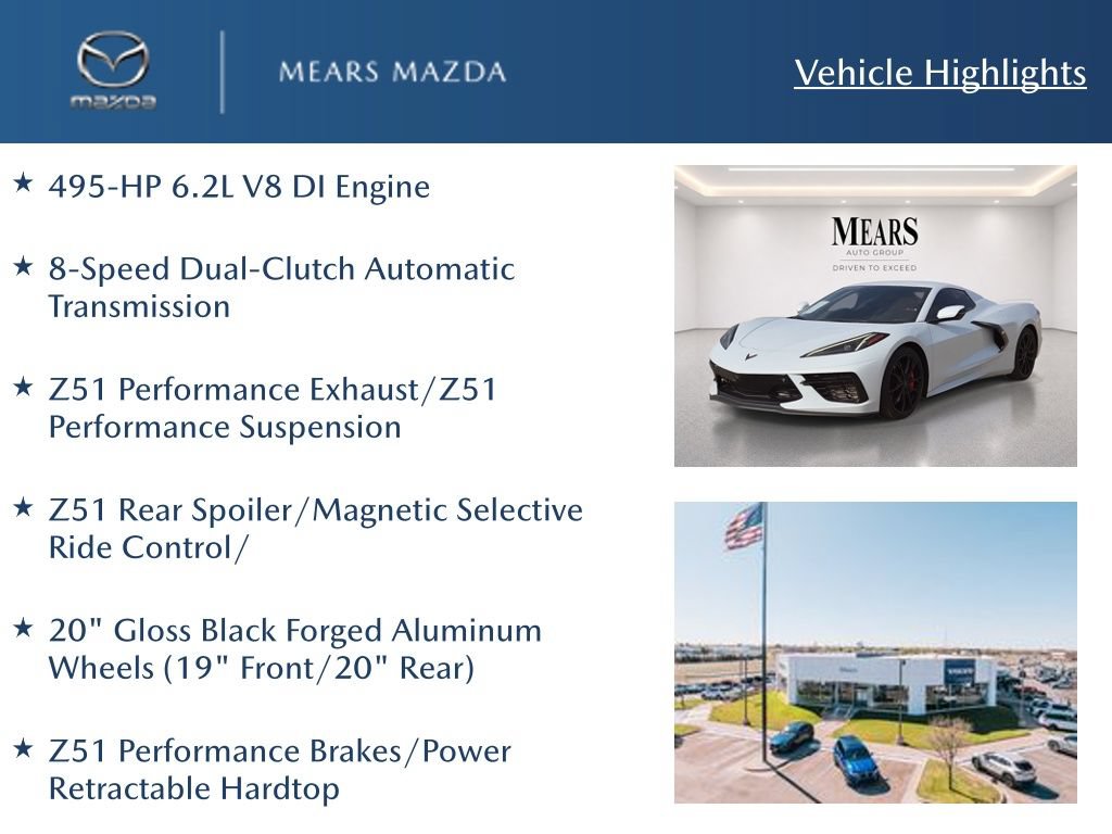 Used 2023 Chevrolet Corvette Stingray Preferred Conv w/ Z51 Performance Package RWD image 2