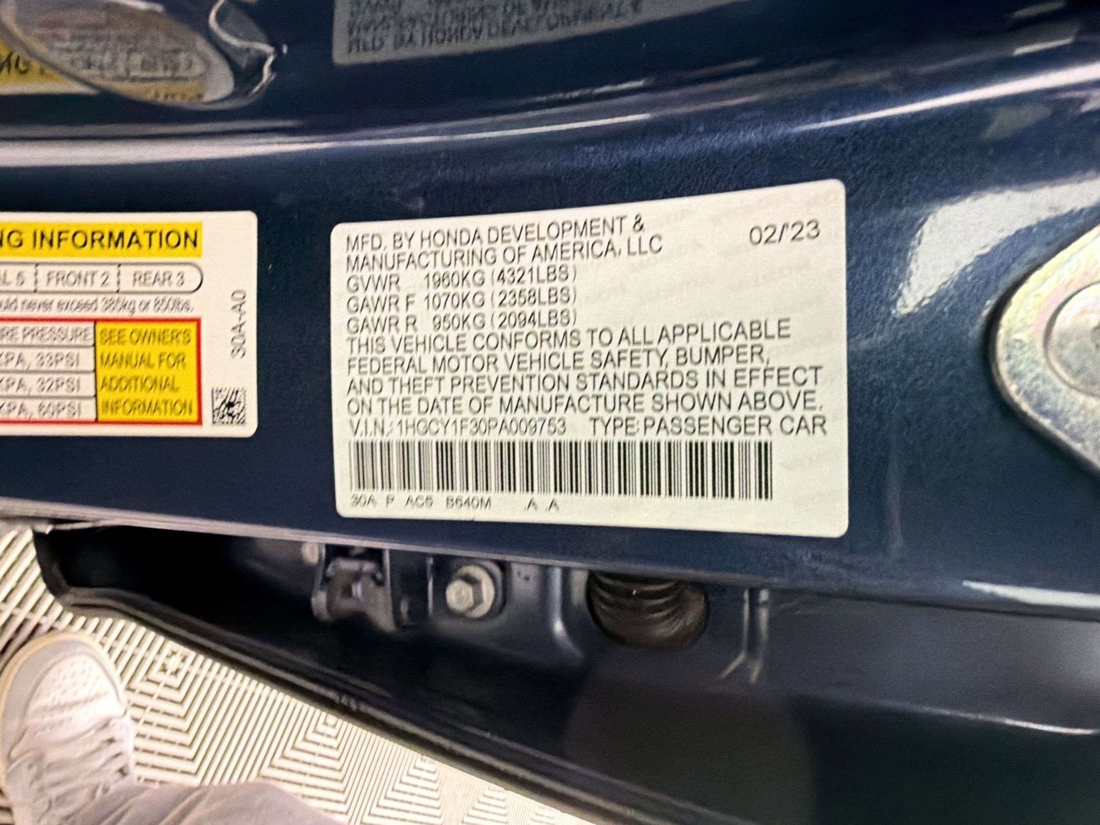 Certified 2023 Honda Accord EX image 21