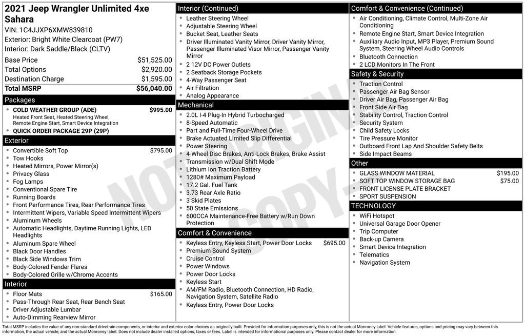 Used 2021 Jeep Wrangler Unlimited Sahara w/ Cold Weather Group image 3