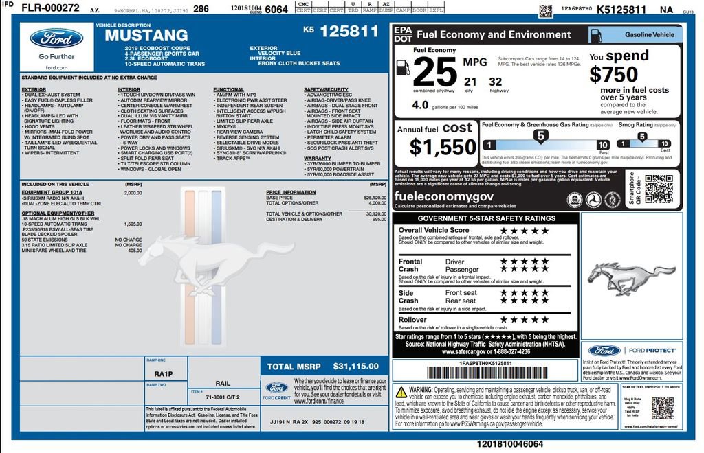 Used 2019 Ford Mustang EcoBoost w/ Equipment Group 101A image 4