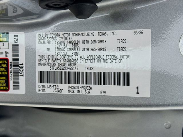 New 2026 Toyota Tundra SR5 AWD/4WD image 29