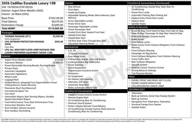 New 2026 Cadillac Escalade Luxury w/ Touring Package image 4