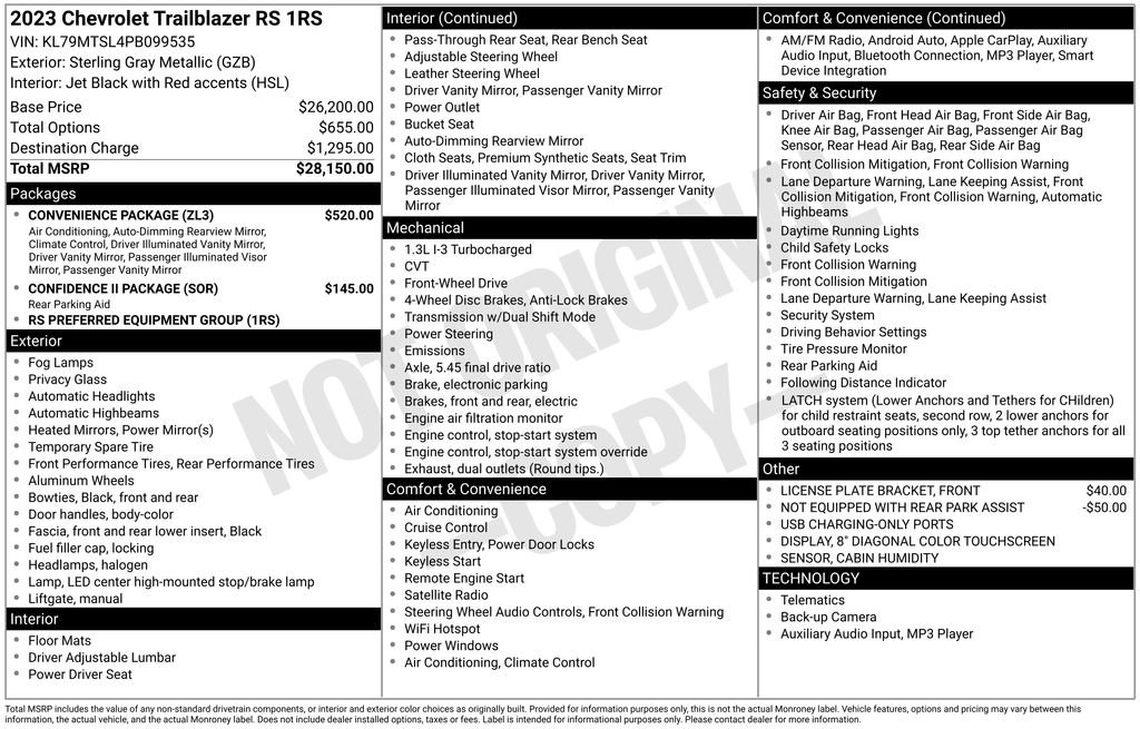 Used 2023 Chevrolet TrailBlazer RS w/ Convenience Package image 5