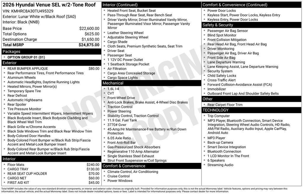 New 2026 Hyundai Venue SEL FWD image 22