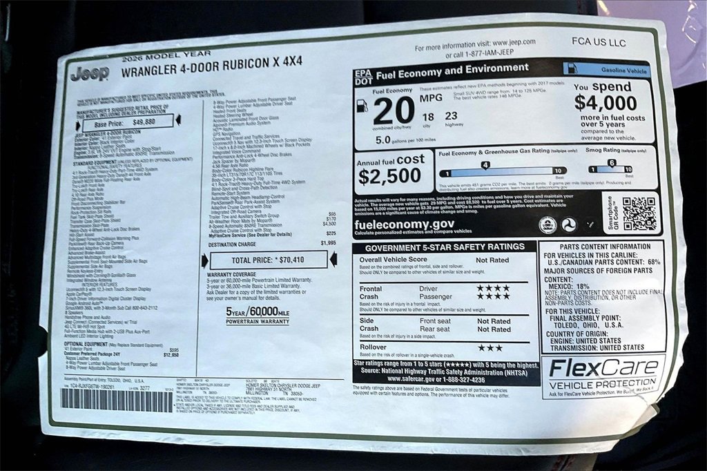 New 2026 Jeep Wrangler Unlimited Rubicon image 14