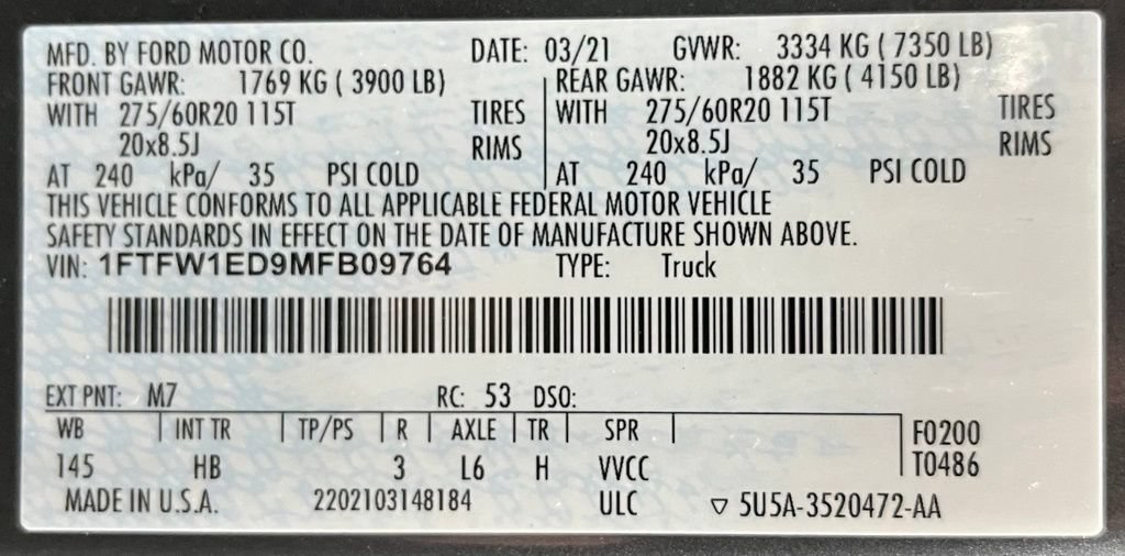 Used 2021 Ford F150 Lariat w/ Equipment Group 502A High AWD/4WD image 63