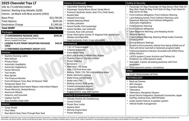 Used 2025 Chevrolet Trax LT w/ LT Convenience Package FWD image 41