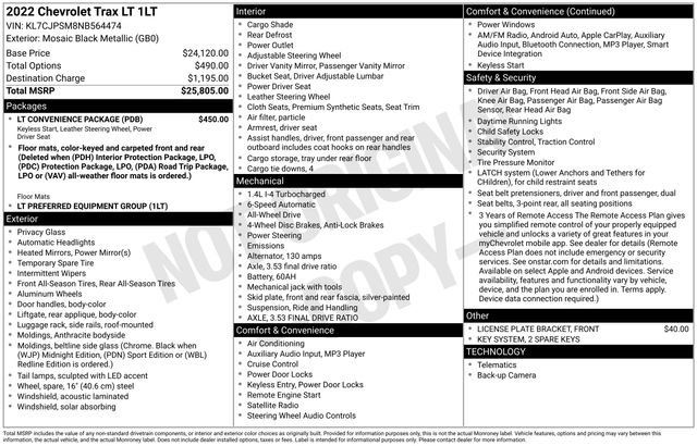 Used 2022 Chevrolet Trax LT w/ LT Convenience Package image 52